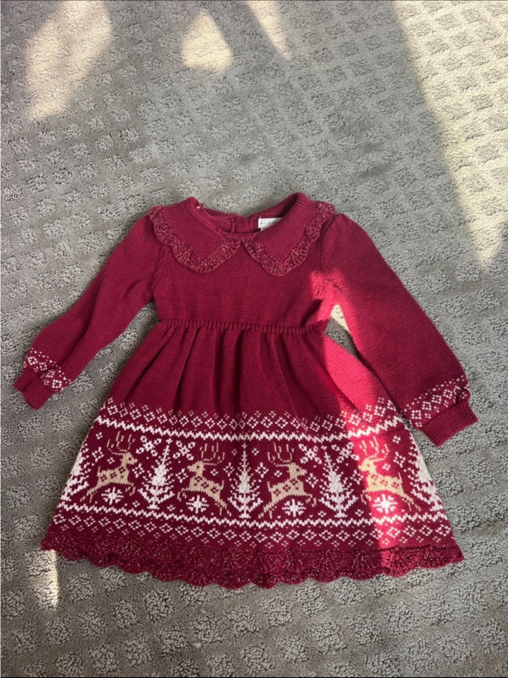 Max Studio Baby Girls Floral Dress – Size [size] – White/Burgundy